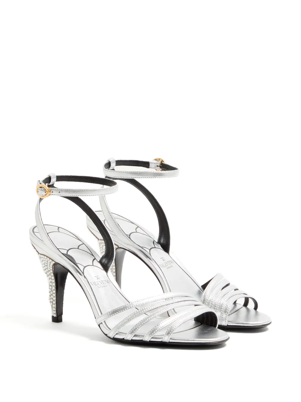 Valentino Garavani Ladycrush sandalen met kristallen applicatie Zilver