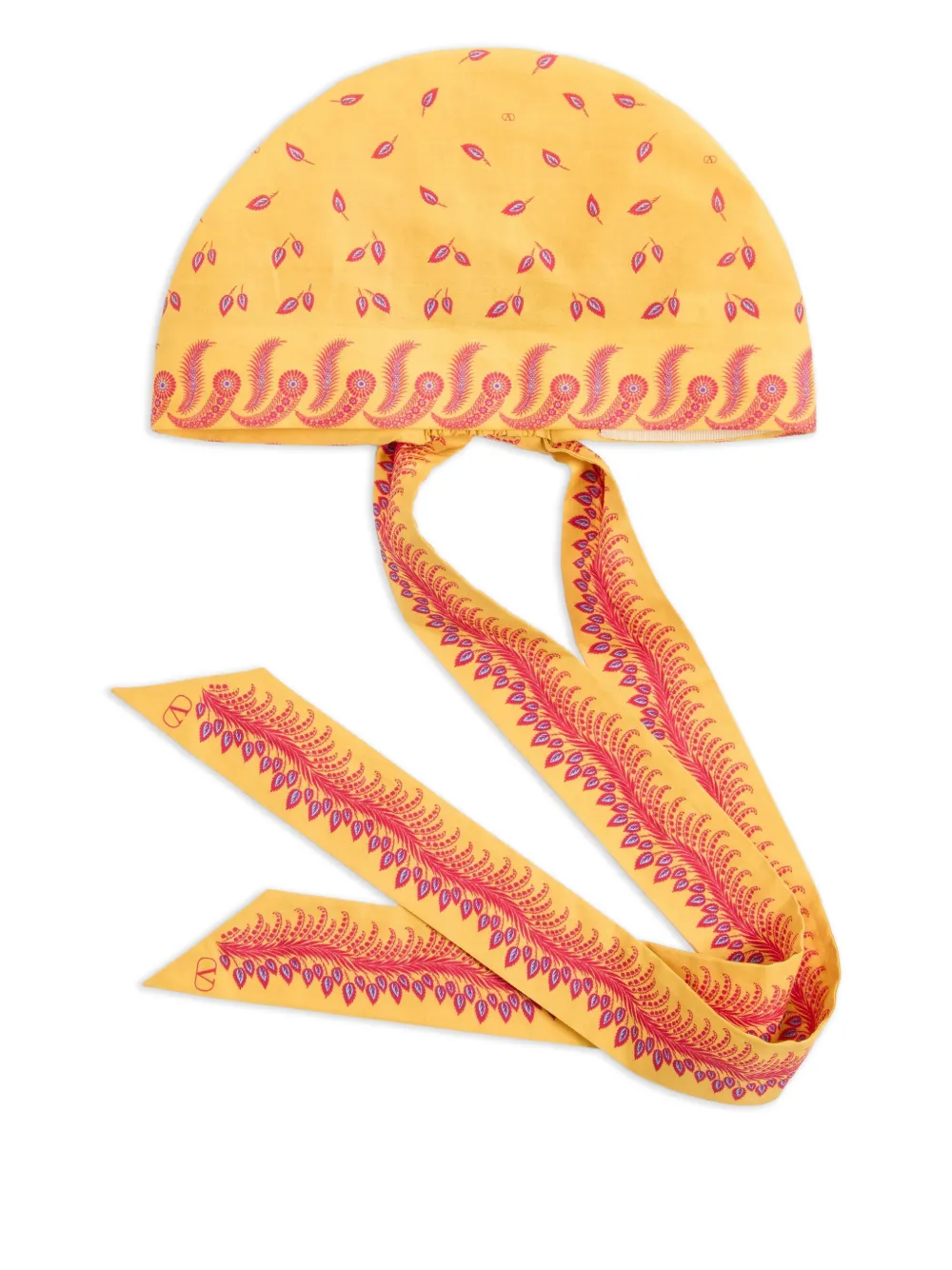 Valentino Garavani Escape Headband In Cotton And Silk Woman Multicolour Uni In Orange