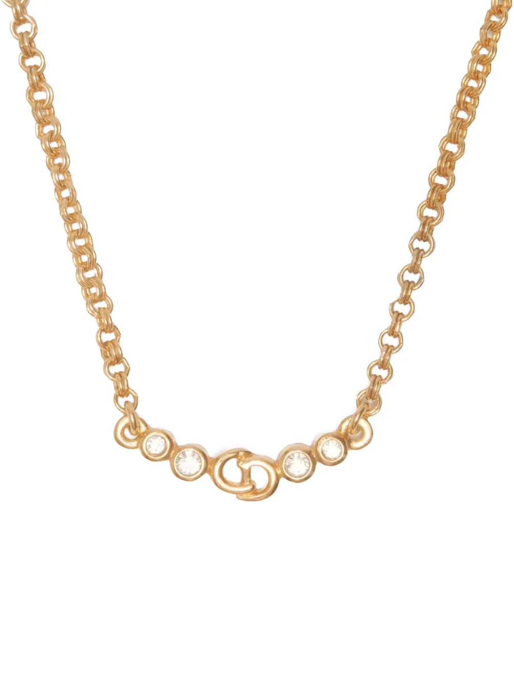 Christian Dior Pre-Owned 1980-1990s logo-charm necklace - ゴールドトーン Christian Dior Pre-Owned 1980-1990s logo-charm necklace - ゴールドトーン