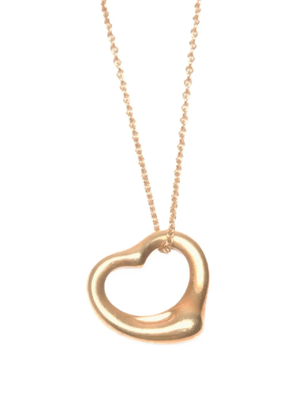 2000-2020s 18k Yellow Gold Open Heart Necklace