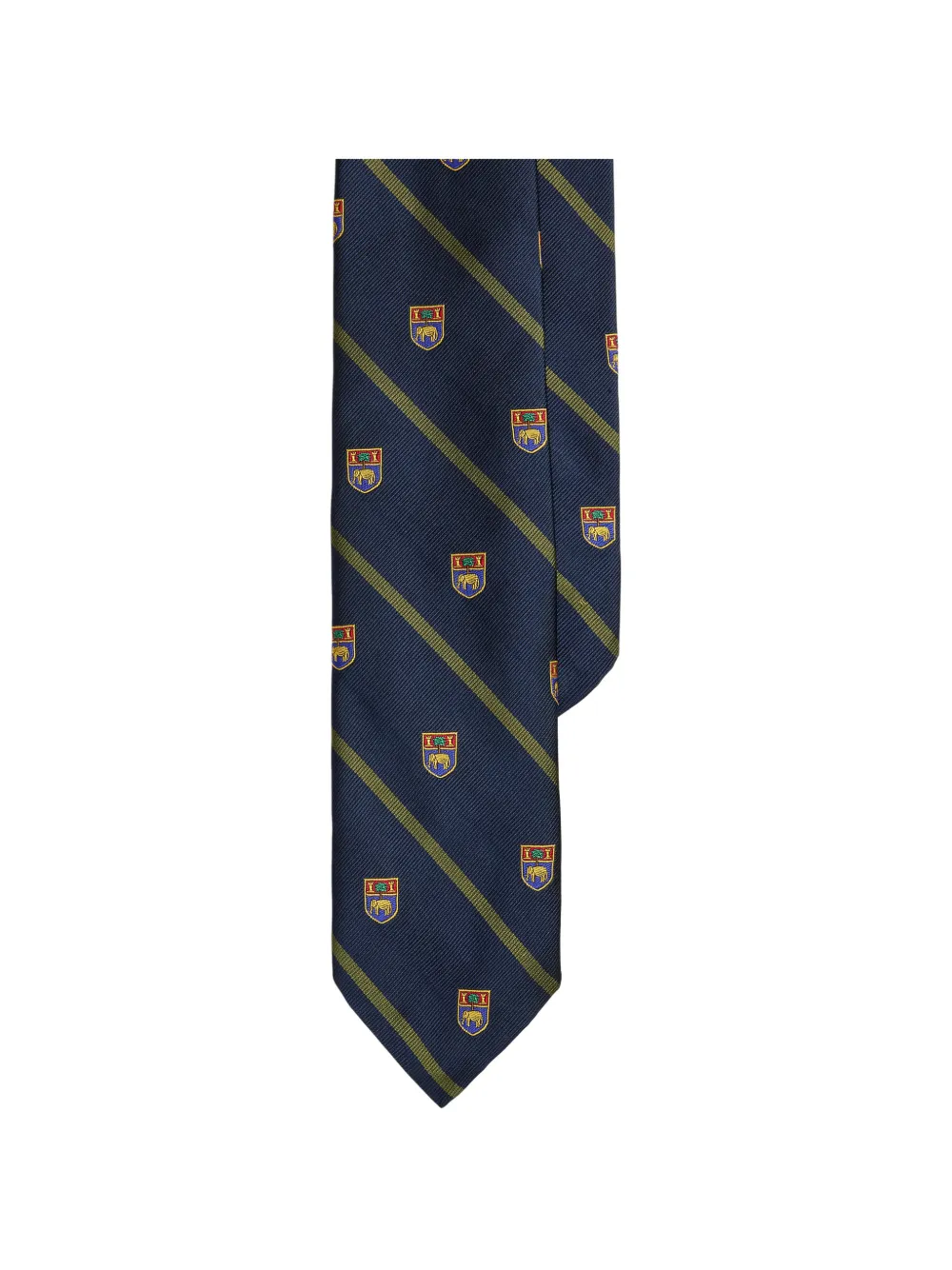 Polo Ralph Lauren striped club embroidered-emblem tie - Blu