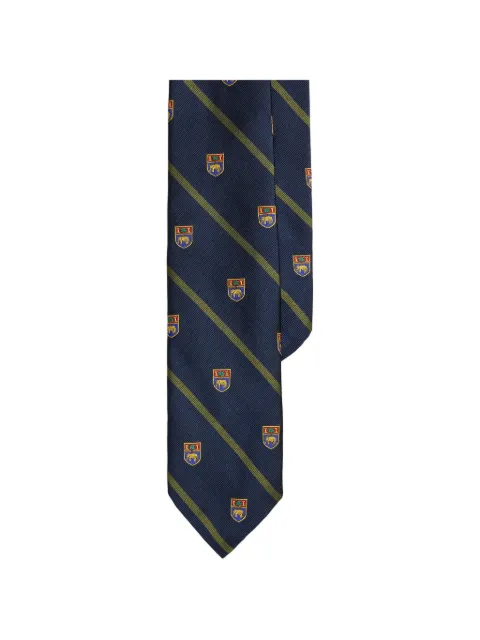 Polo Ralph Lauren striped club embroidered-emblem tie