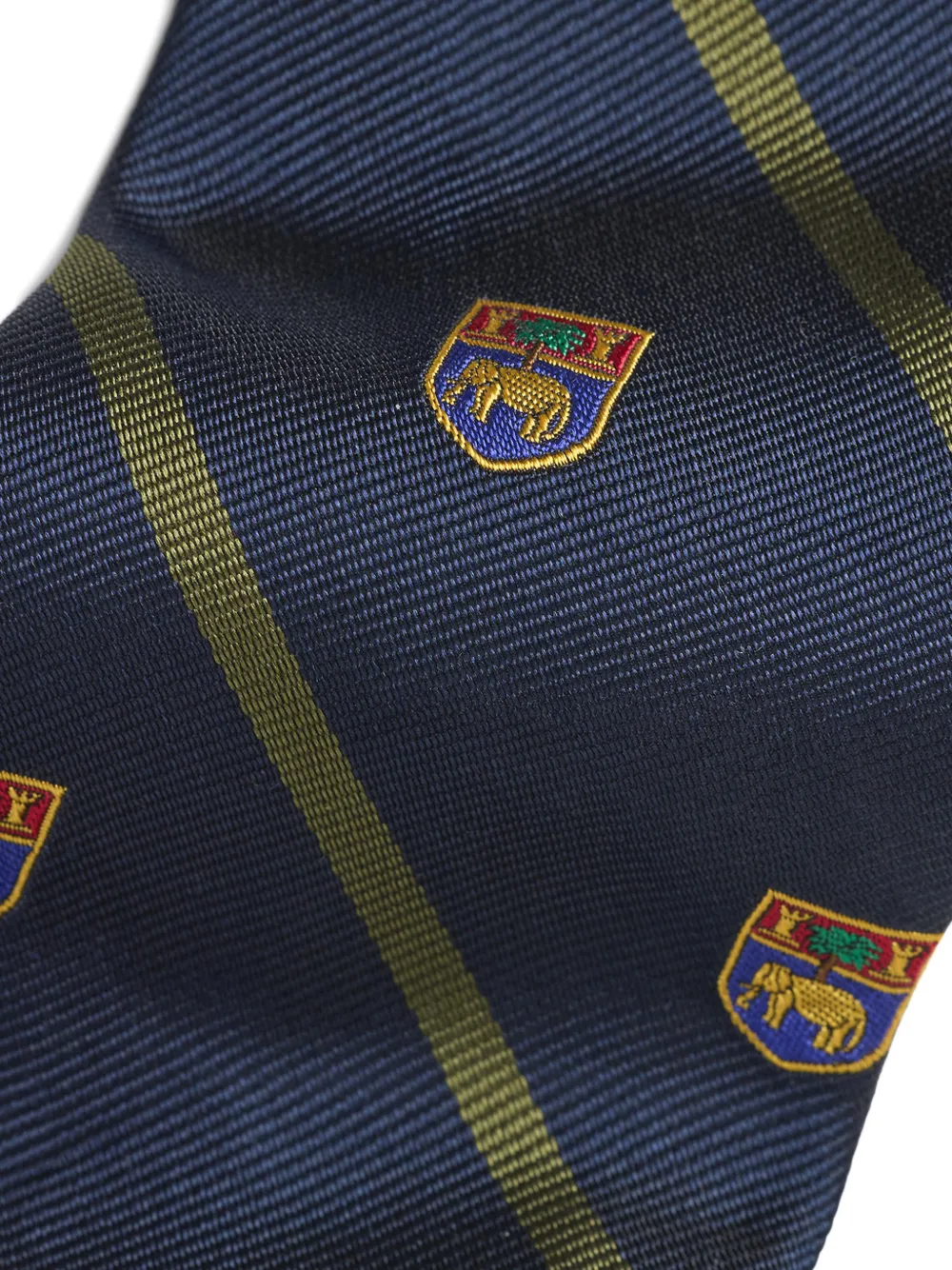 Polo Ralph Lauren Club gestreepte stropdas met geborduurd embleem Blauw