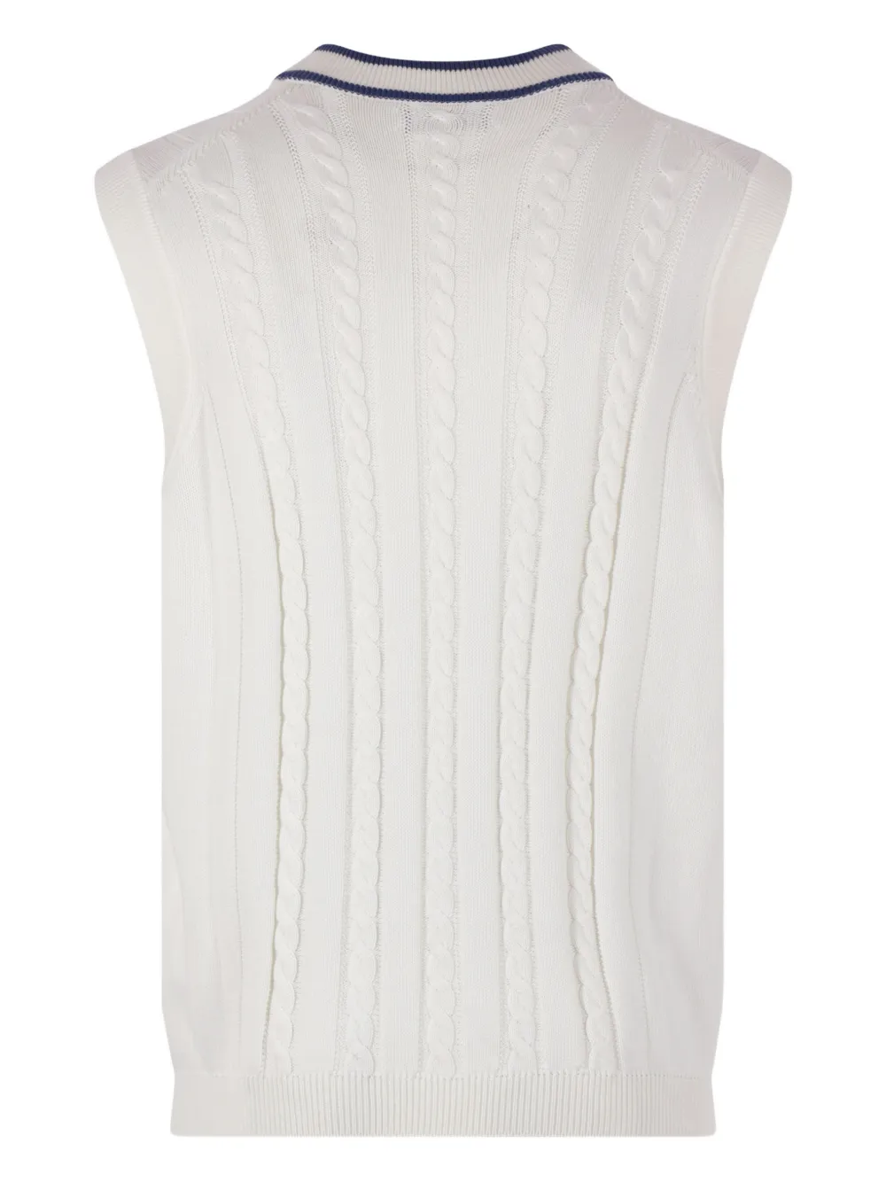 Brunello Cucinelli cable-knit appliqued sleeveless sweater - Wit