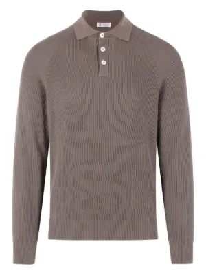 ブルネロクチネリ　長袖 ジッパーポロシャツ　48 Brunello Cucinelli （ブルネロクチネリ）ポロシャツ - FARFETCH