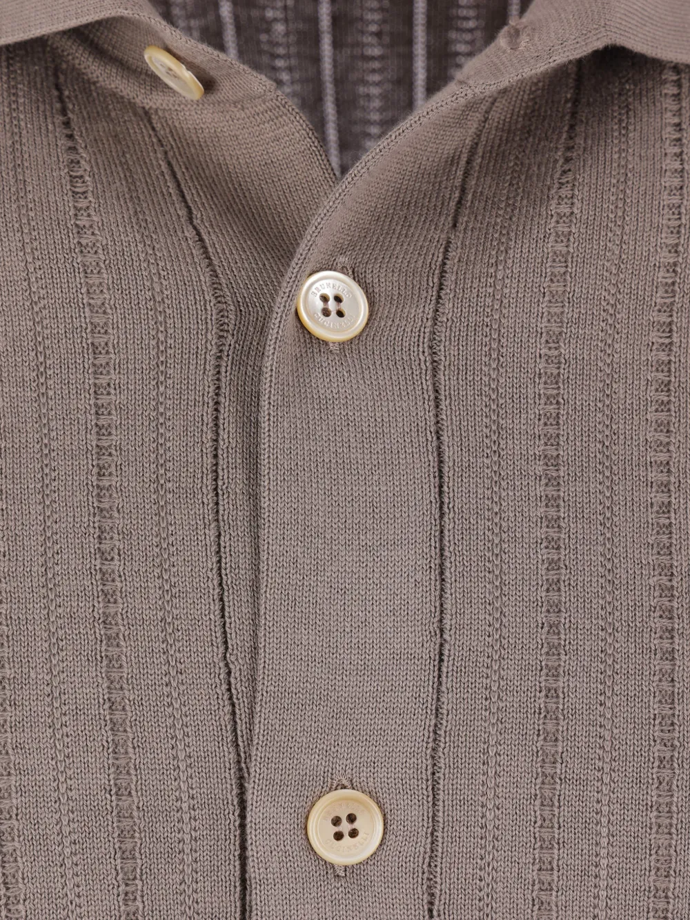  Brunello Cucinelli Ribbed Buttoned Shirt - Brown 