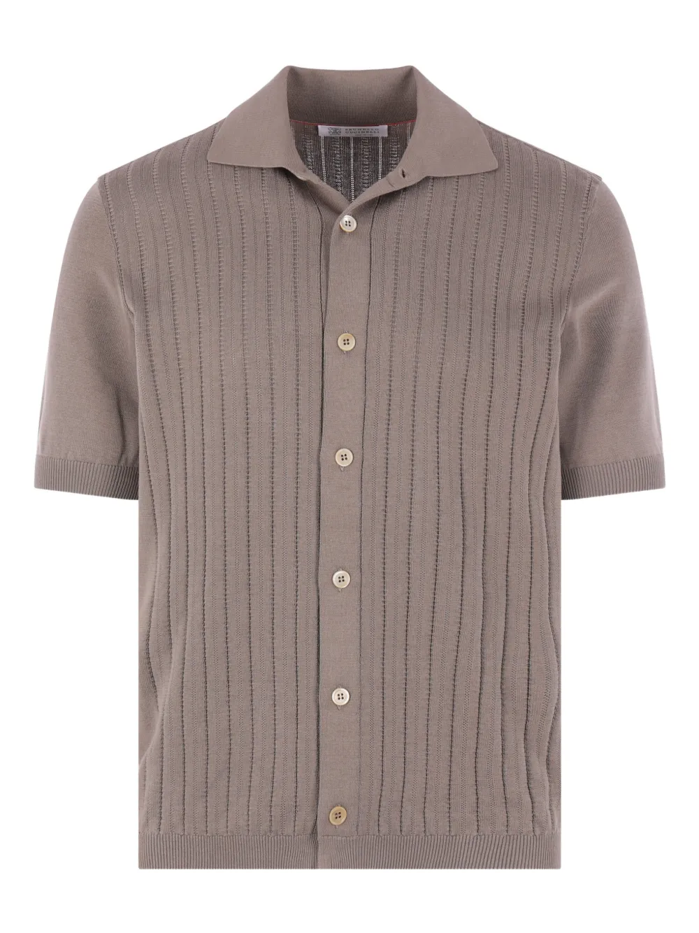 Brunello Cucinelli ribbed buttoned shirt - Braun