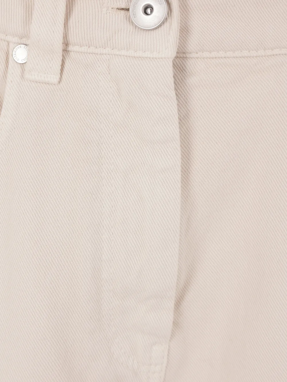 Brunello Cucinelli Straight jeans met logopatch Beige
