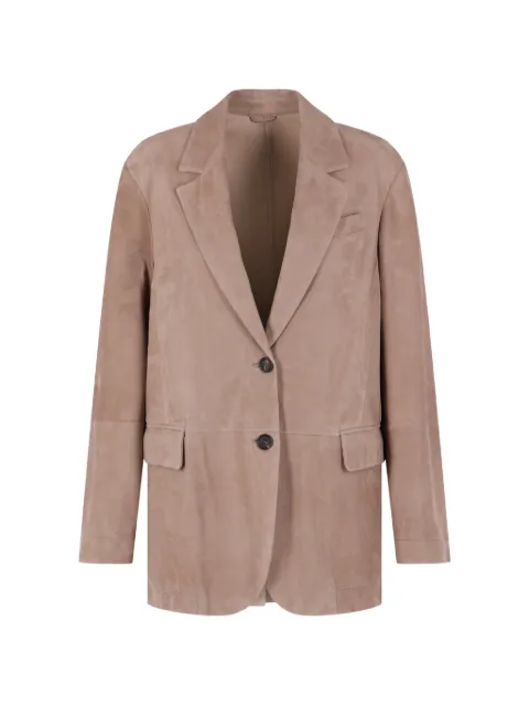 Brunello Cucinelli suede single-breasted blazer