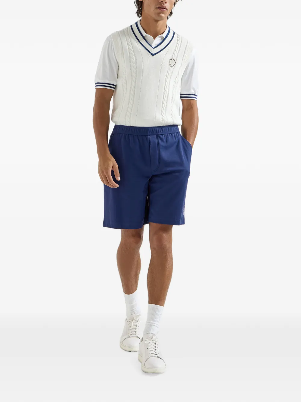 Brunello Cucinelli Shorts met vlakken Blauw