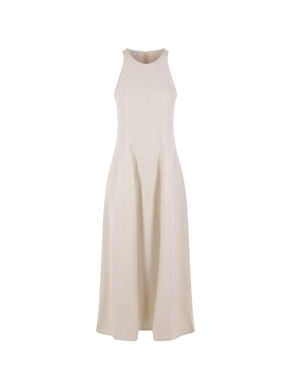 Brunello Cucinelli twill sleeveless midi dress - Toni neutri