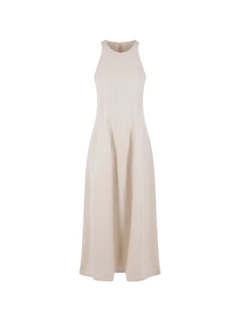 Brunello Cucinelli twill sleeveless midi dress