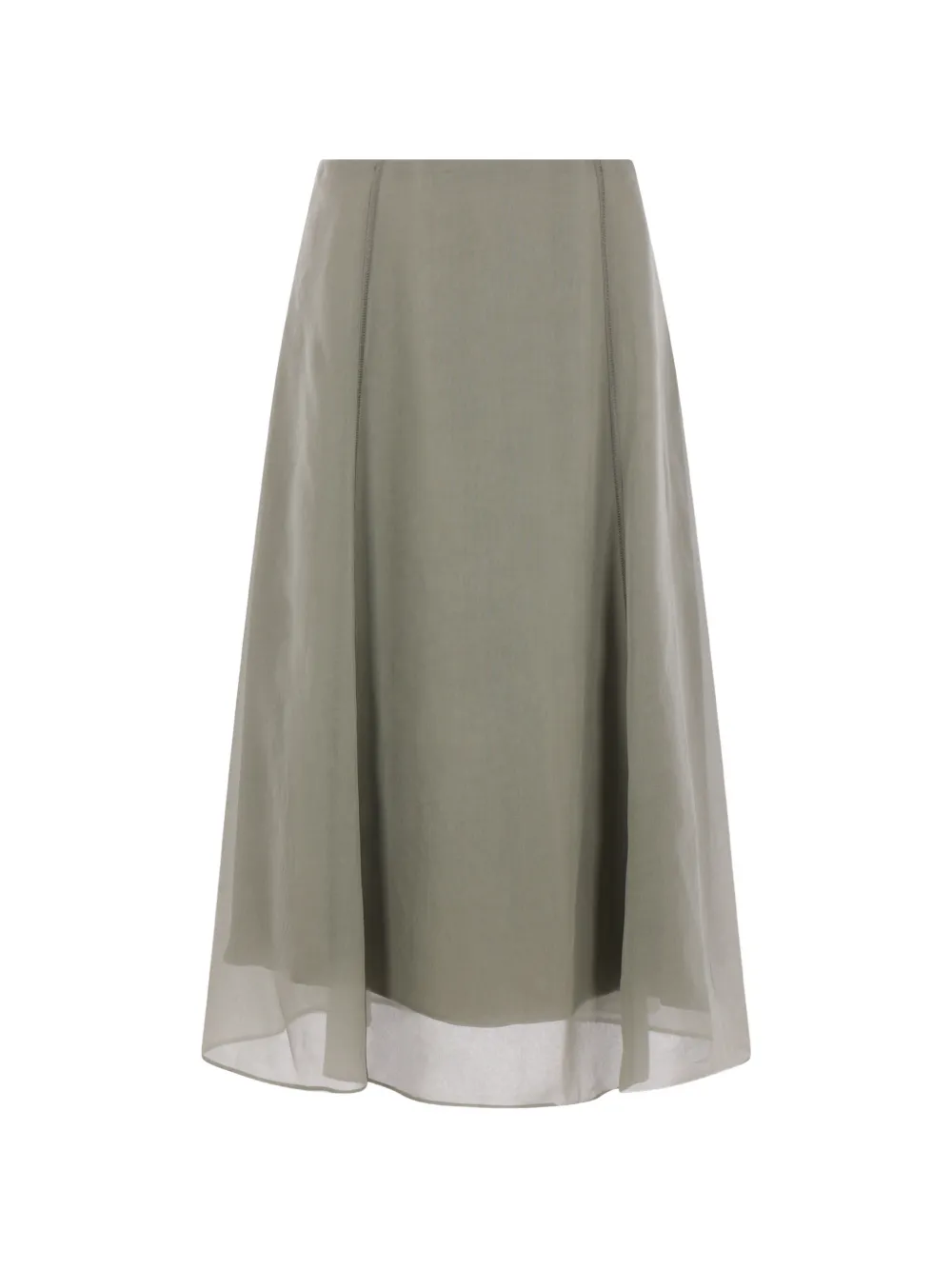 Brunello Cucinelli A-line Midi Skirt In Green