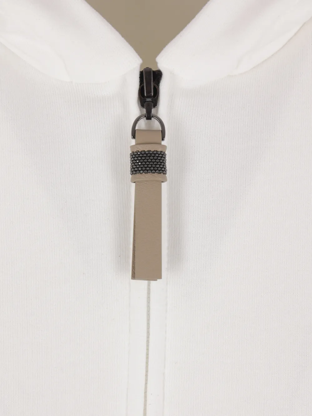 Brunello Cucinelli Katoenen hoodie met rits Wit