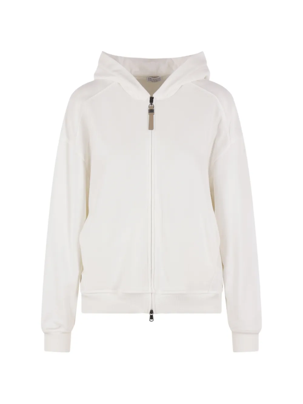 Brunello Cucinelli zip-up cotton hoodie - Bianco