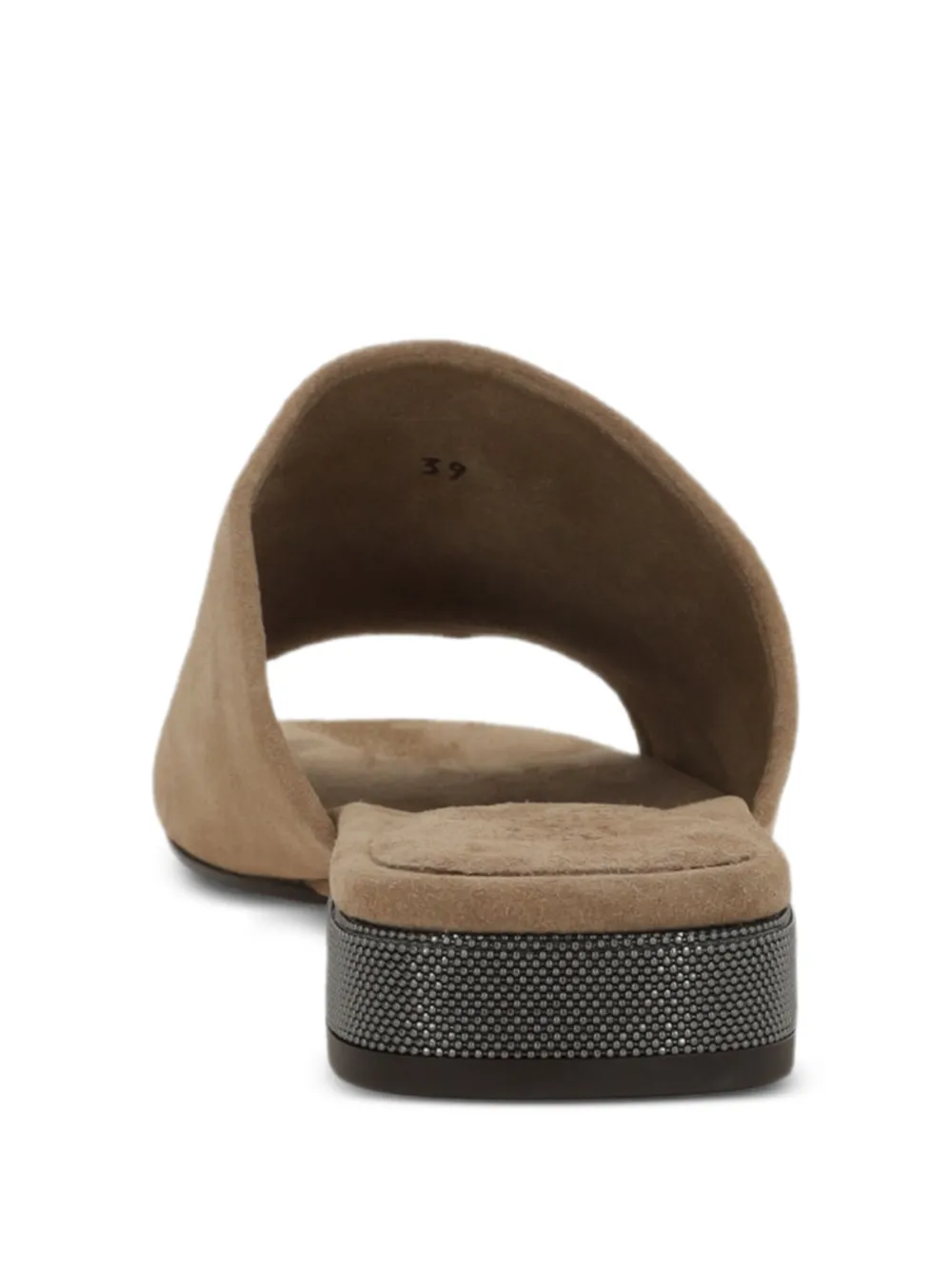 Brunello Cucinelli Suède muiltjes Bruin