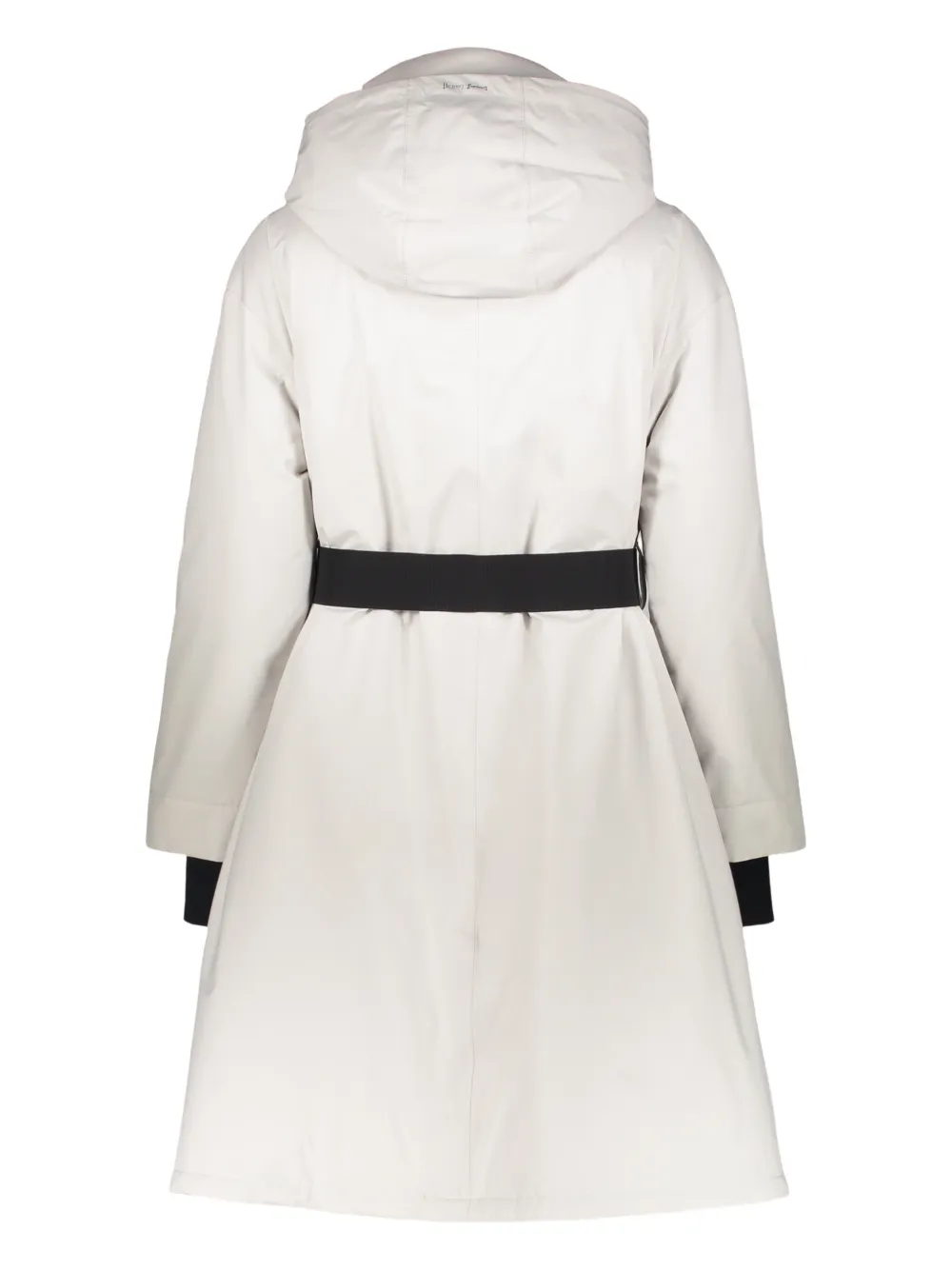 Herno Hooded Belted Coat In White