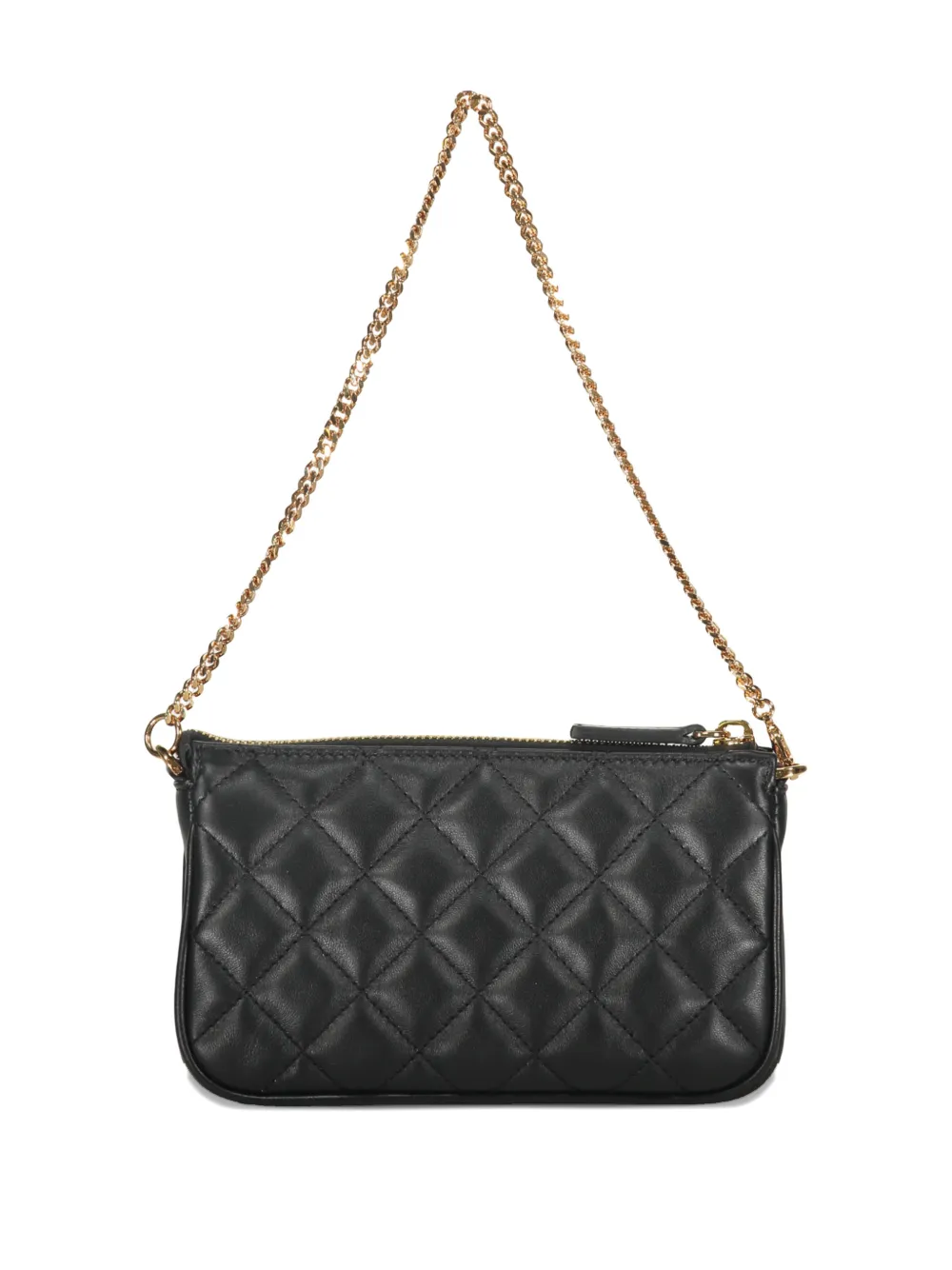 Versace Quilted Chain Leather Mini Bag In Black