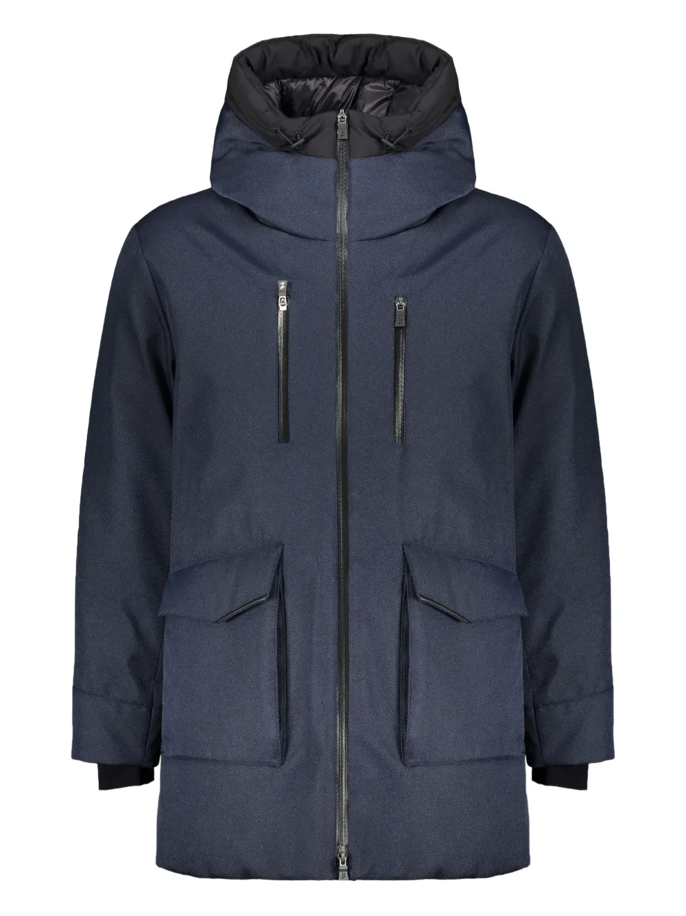 Herno hooded zip coat | Blue | Image 1