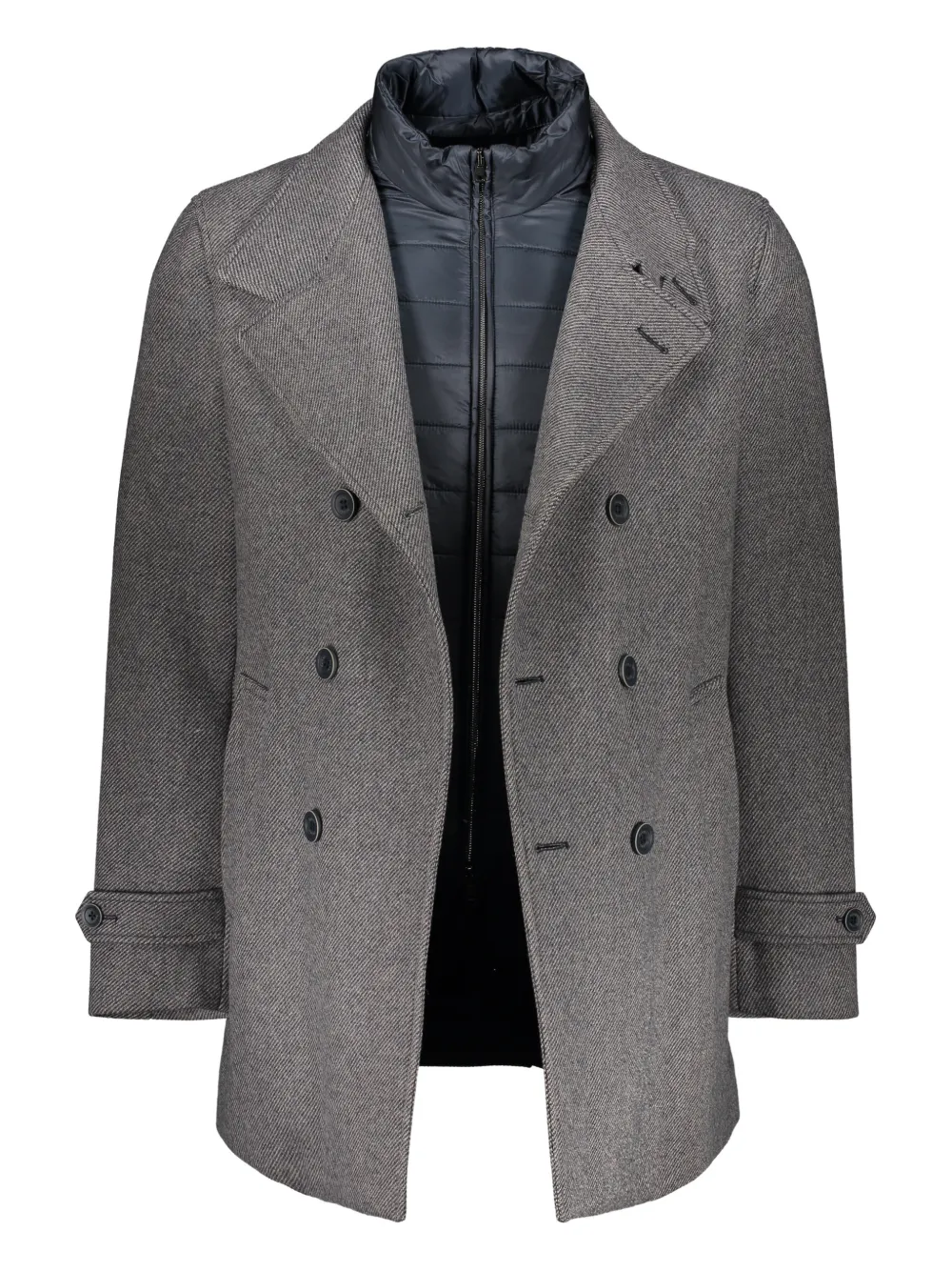 Herno removable-panel double-breasted coat Grijs