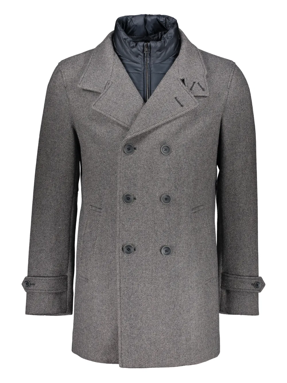 Herno removable-panel double-breasted coat | Grey | Image 1