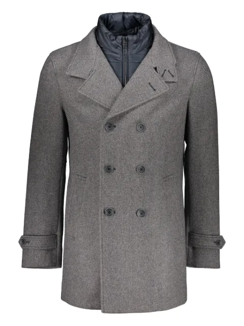 Herno removable-panel double-breasted coat