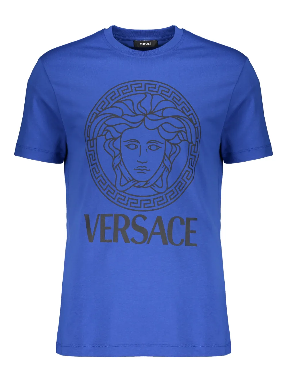 Versace logo-print crew-neck T-shirt - Blu