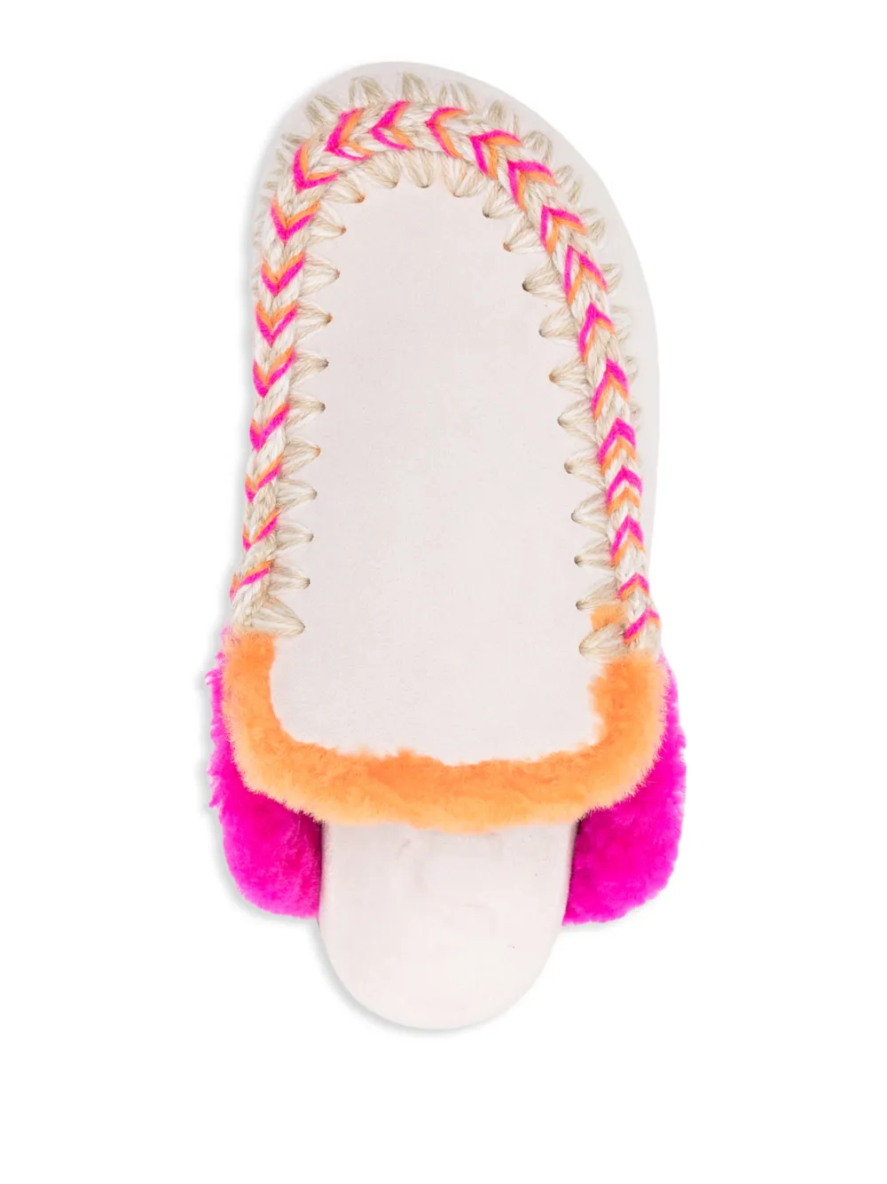 Mou Fur-trim Braided Mules In Multi