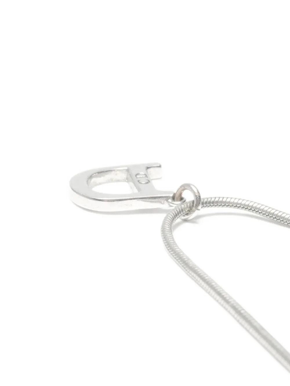 Pre-owned Dior 1980-1990s Logo-pendant Necklace In Silver