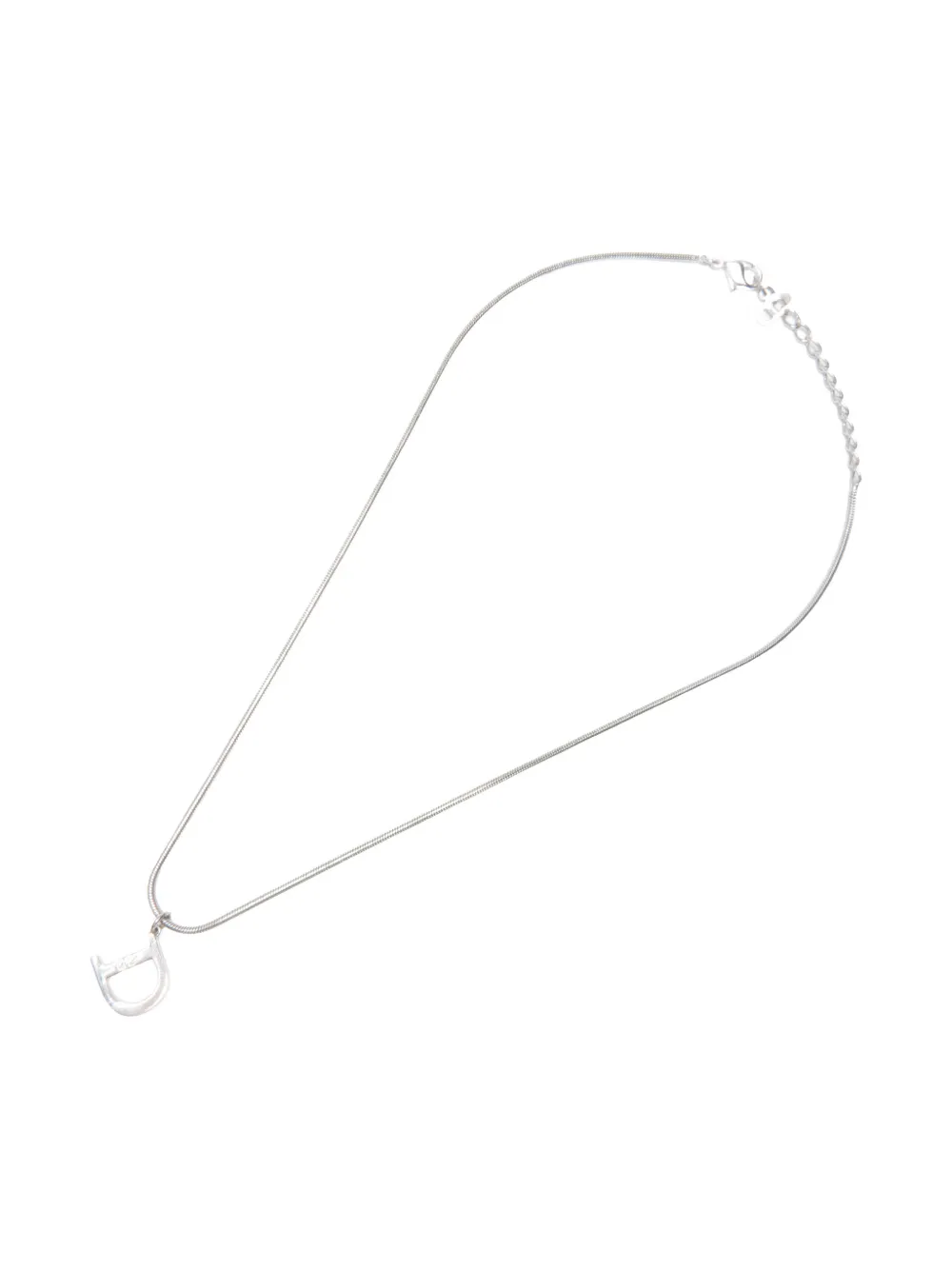 Pre-owned Dior 1980-1990s Logo-pendant Necklace In Silver