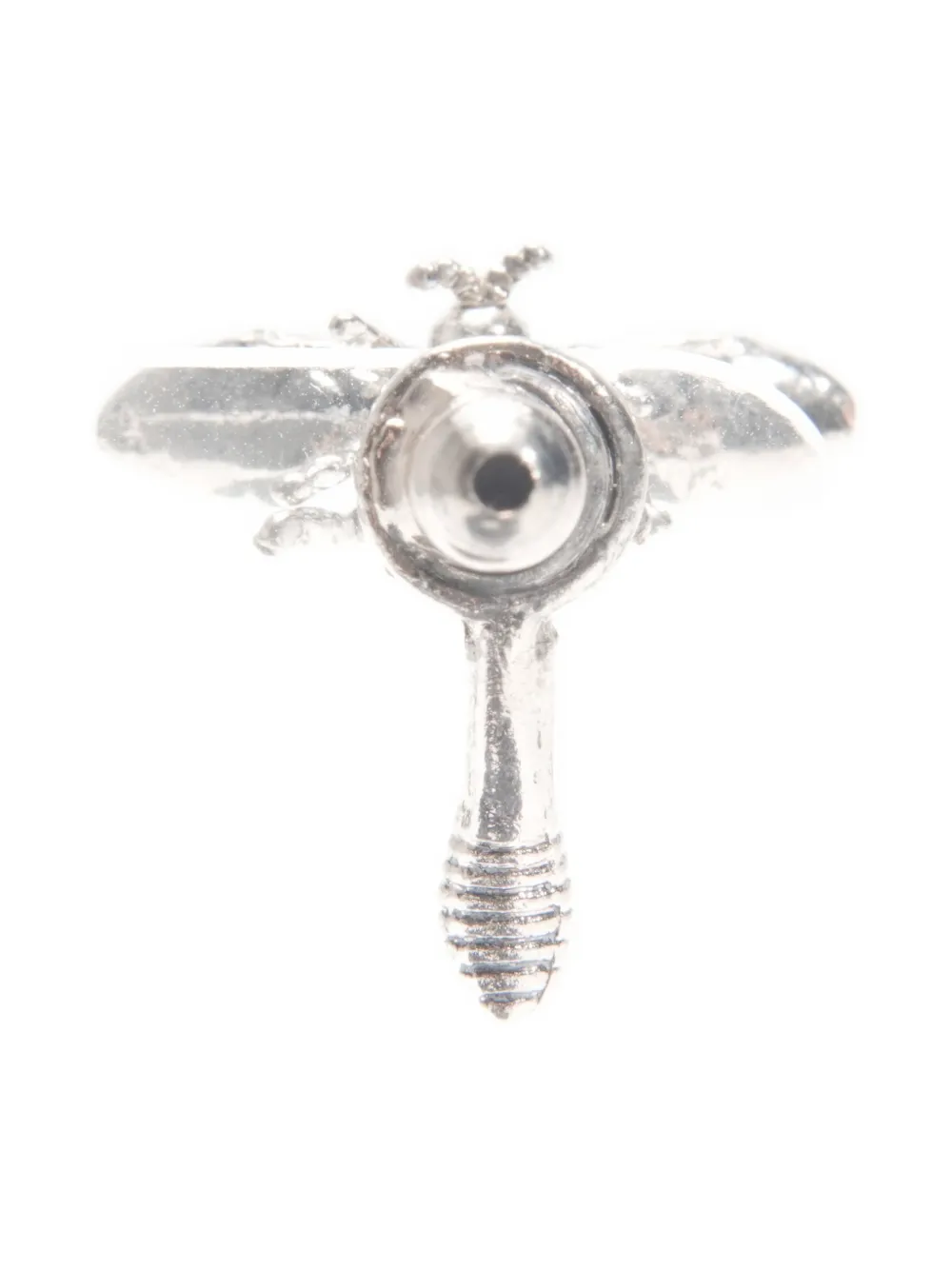 Pre-owned Dior 2020-2025s Bee-motif Earrings In Silver