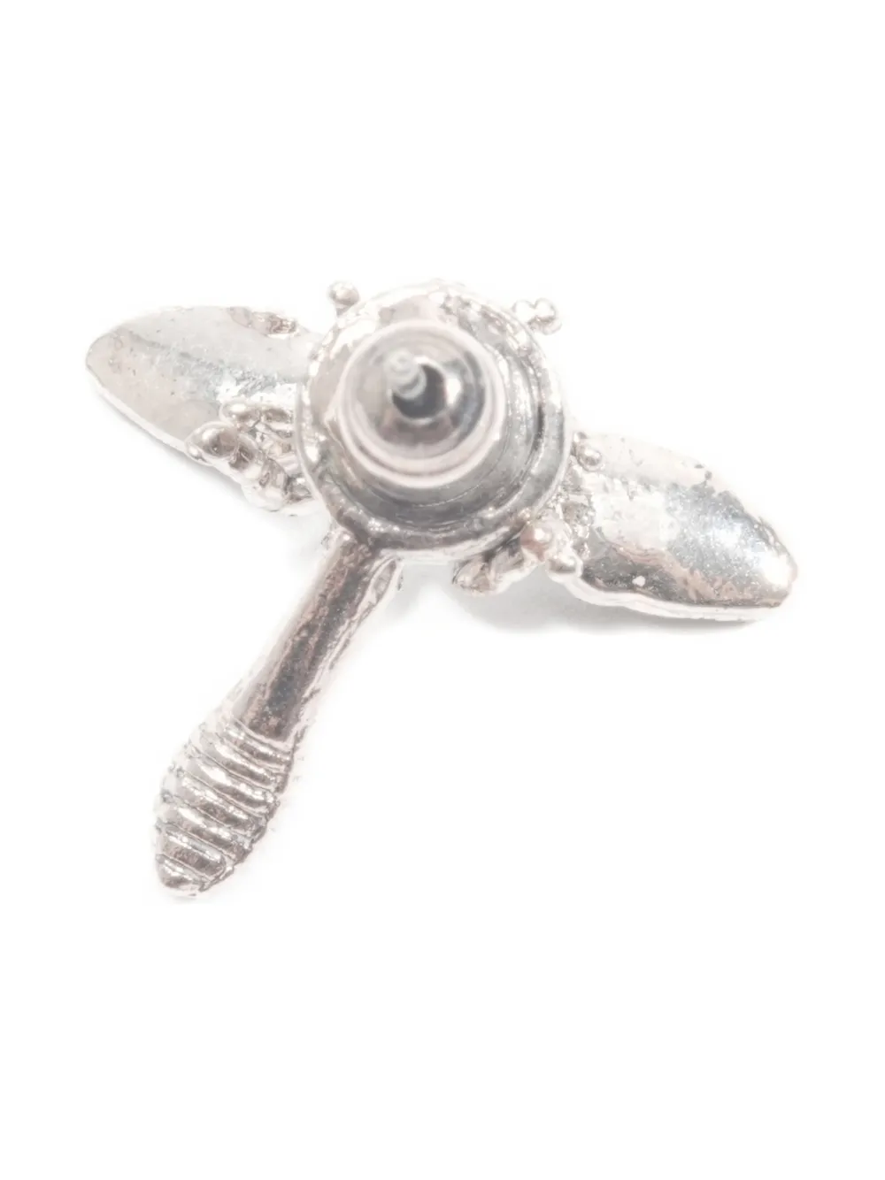 Pre-owned Dior 2020-2025s Bee-motif Earrings In Silver