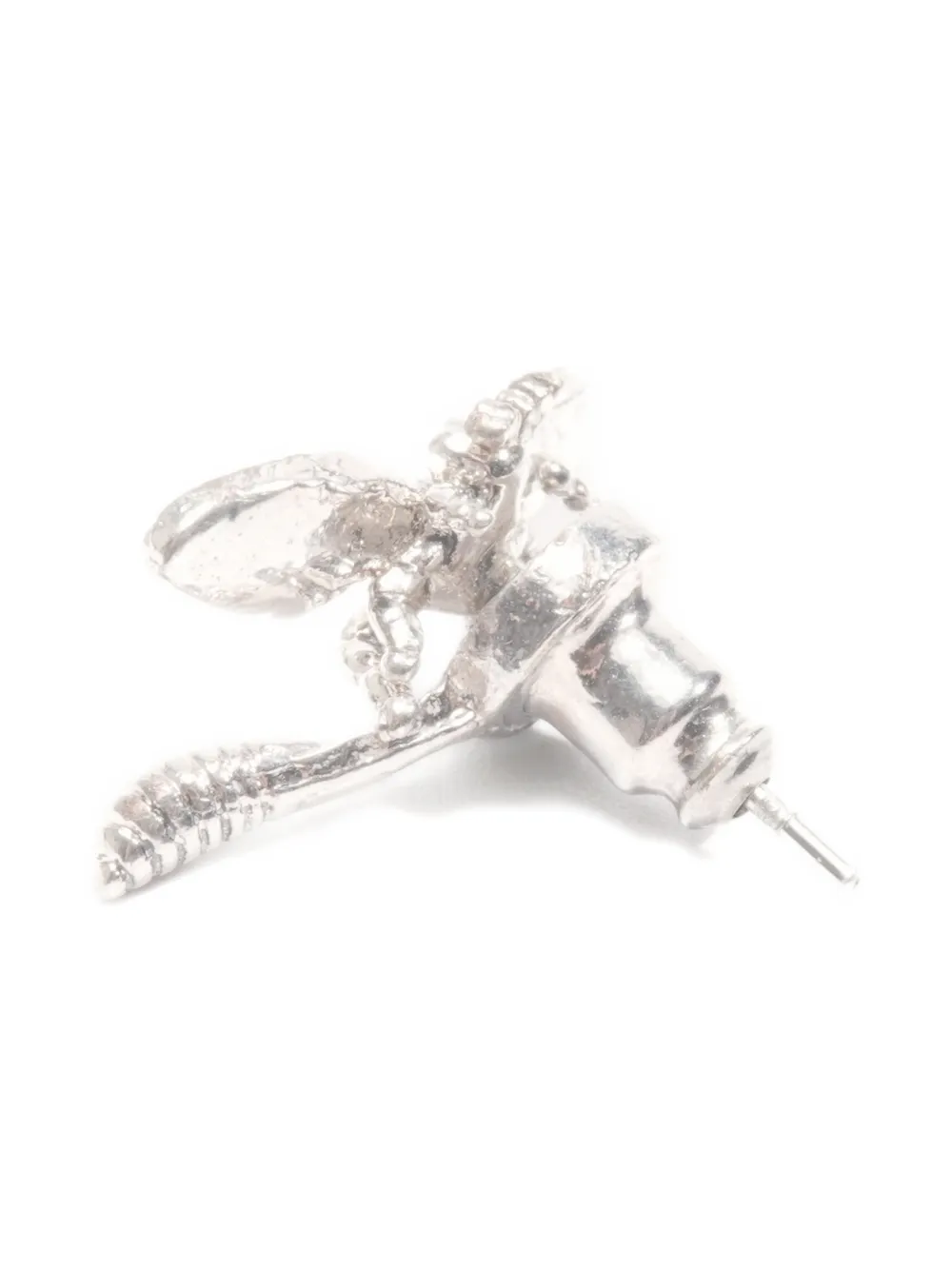 Pre-owned Dior 2020-2025s Bee-motif Earrings In Silver