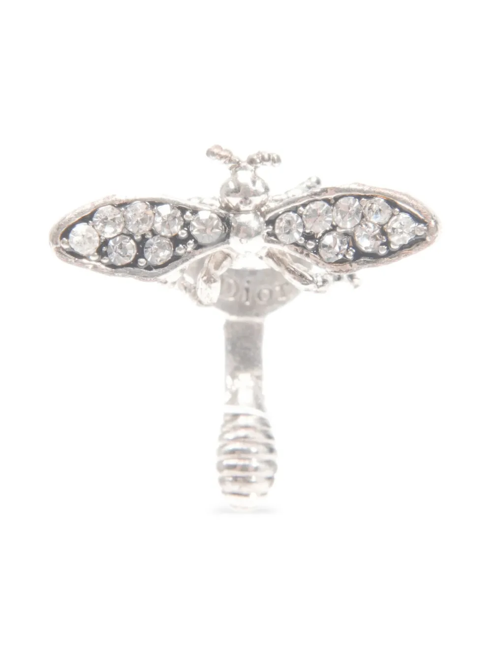 Christian Dior Pre-Owned 2020-2025s ビーモチーフ ピアス - シルバートーン Christian Dior Pre-Owned 2020-2025s ビーモチーフ ピアス - シルバートーン