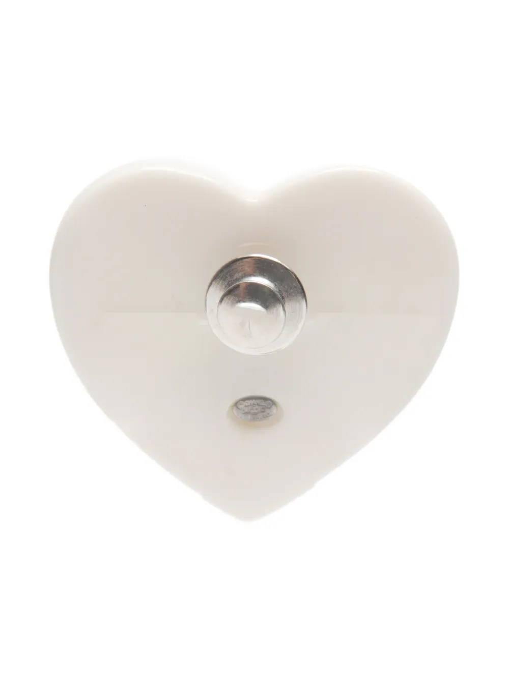 CHANEL Pre-owned 2004 Cc-mark Heart-shape Brooch In White