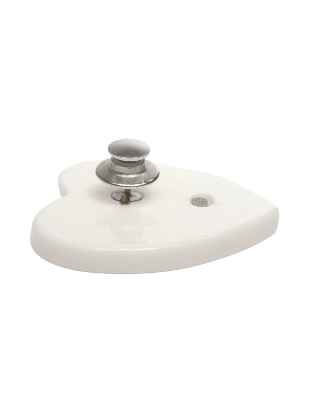 CHANEL Pre-owned 2004 Cc-mark Heart-shape Brooch In White