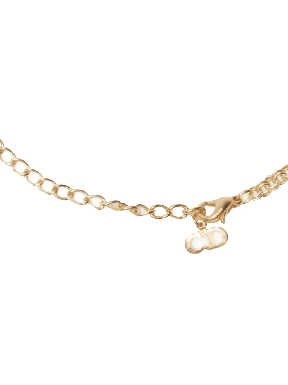 Pre-owned Dior 1980-1990s Logo-detail Necklace In Gold