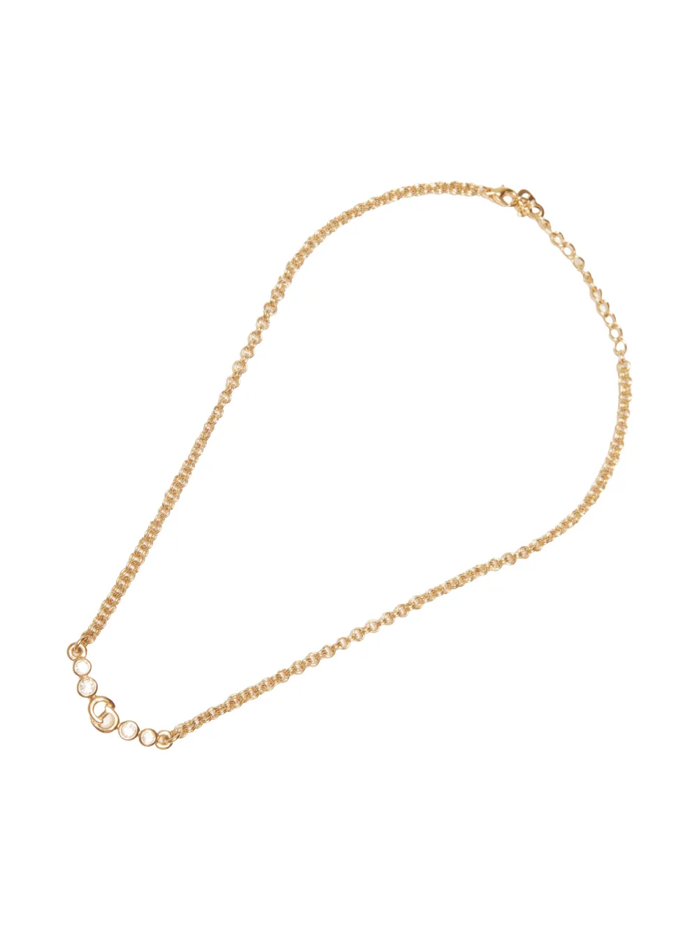 Pre-owned Dior 1980-1990s Logo-detail Necklace In Gold