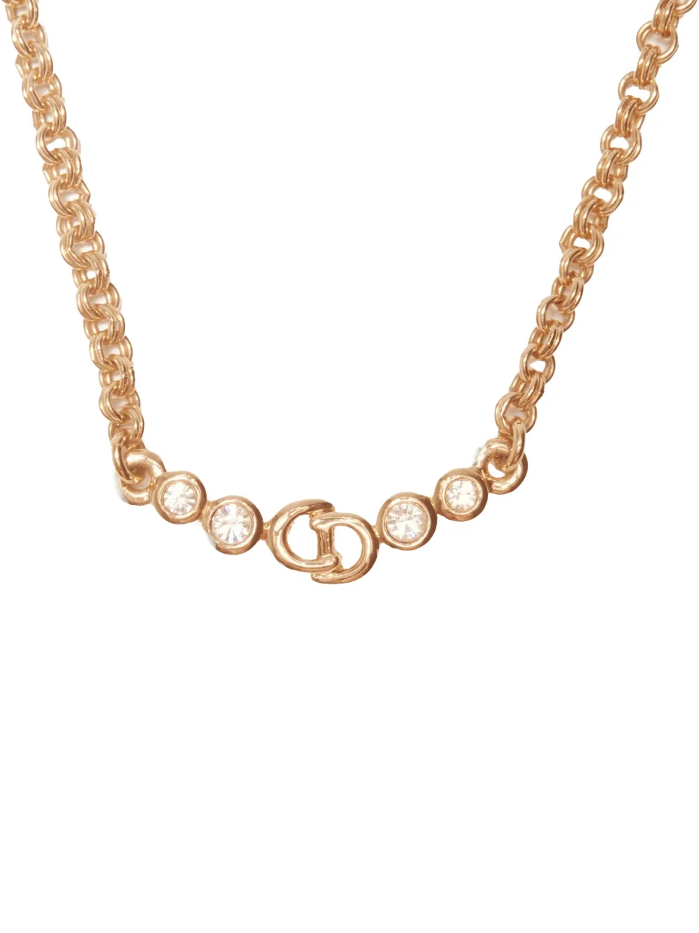 Pre-owned Dior 1980-1990s Logo-detail Necklace In Gold