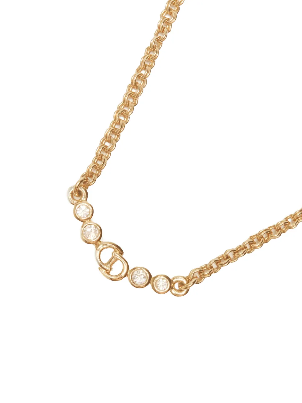 Pre-owned Dior 1980-1990s Logo-detail Necklace In Gold