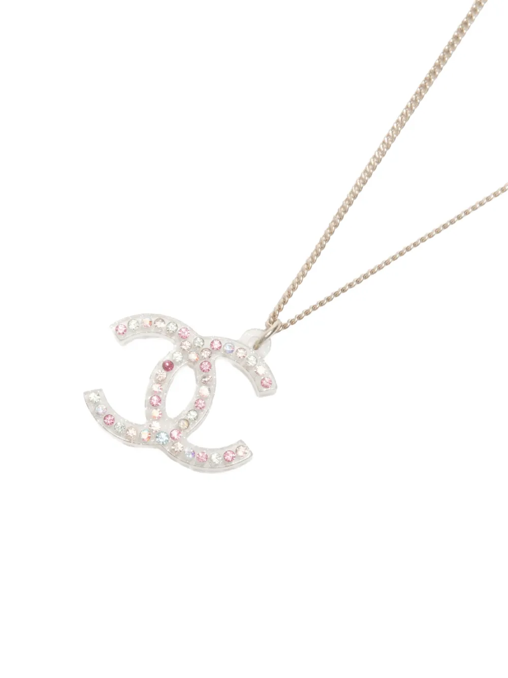 CHANEL Pre-owned 2012 Cc-mark Rhinestone Necklace In Silver