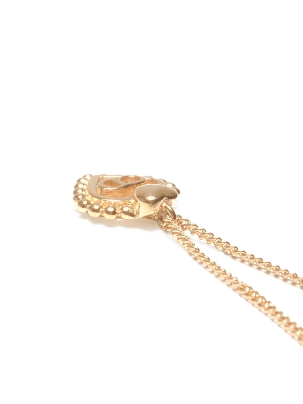 Pre-owned Dior 1980-1990s Heart-shape Necklace In Gold