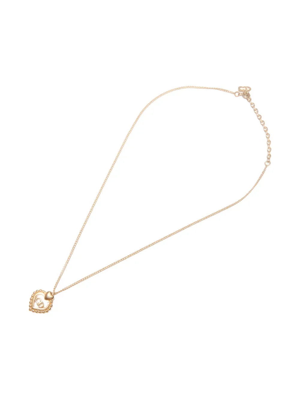 Pre-owned Dior 1980-1990s Heart-shape Necklace In Gold