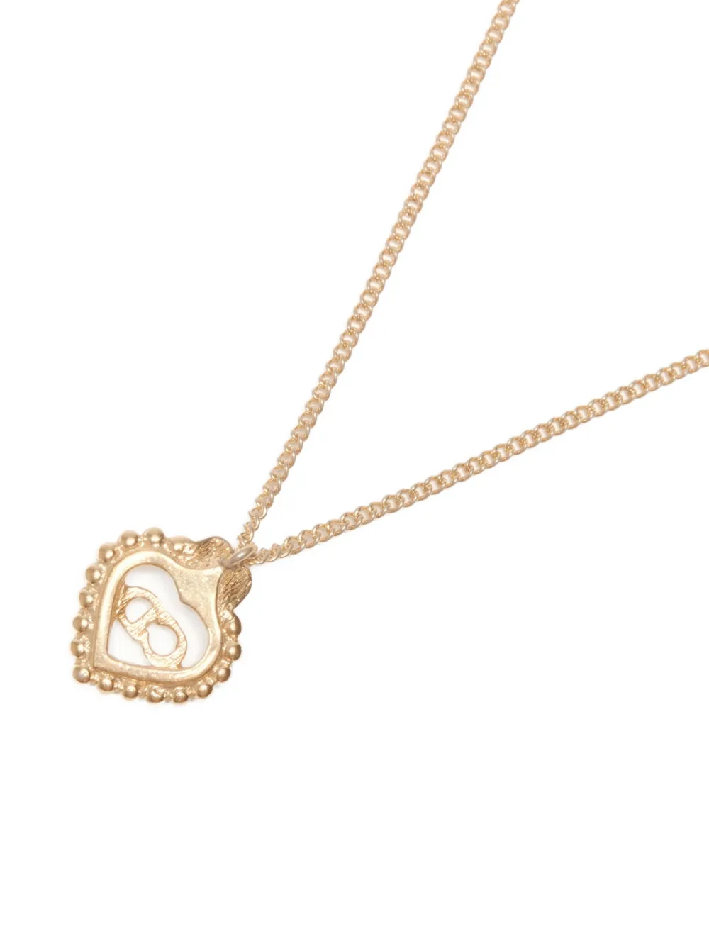 Pre-owned Dior 1980-1990s Heart-shape Necklace In Gold