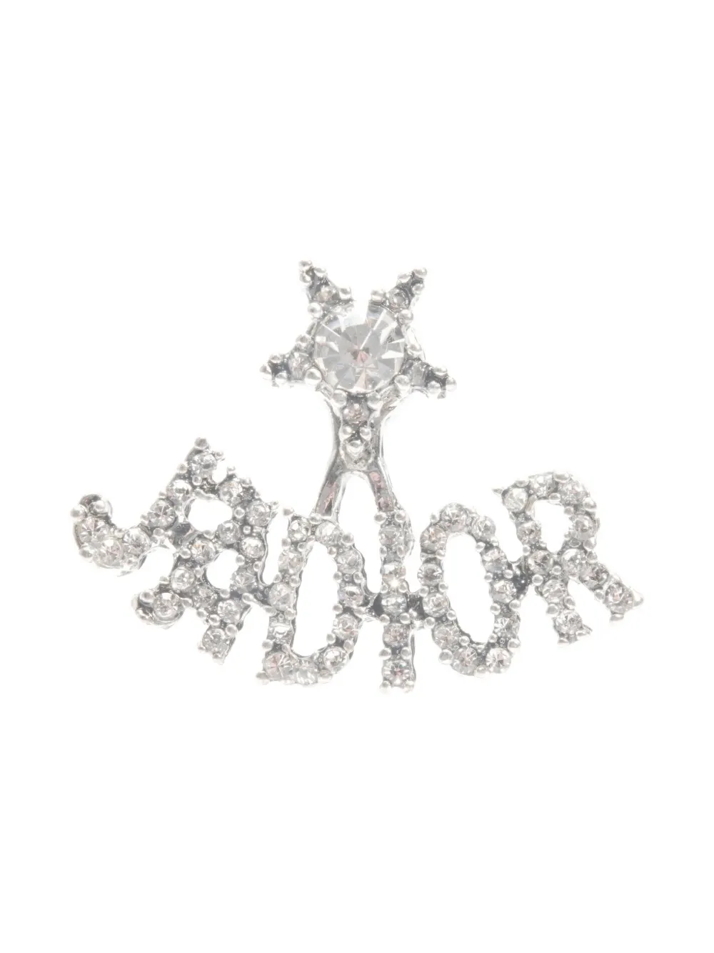 Pre-owned Dior 2020-2025s J'a-lettering Earrings In Silver