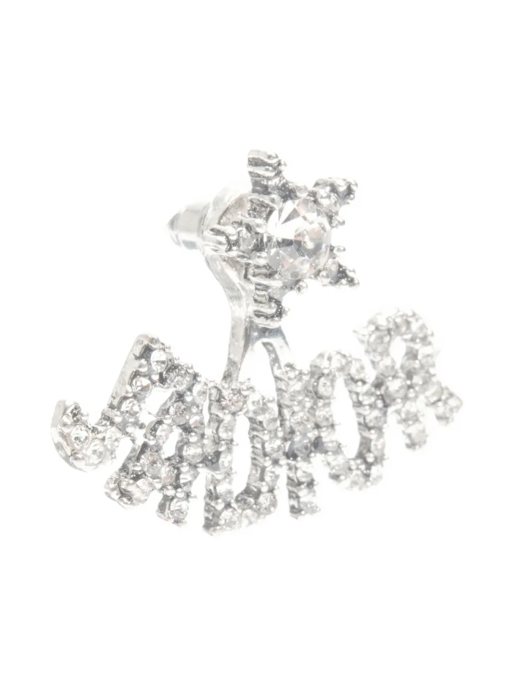 Pre-owned Dior 2020-2025s J'a-lettering Earrings In Silver
