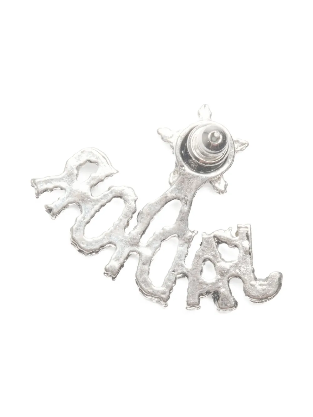 Pre-owned Dior 2020-2025s J'a-lettering Earrings In Silver