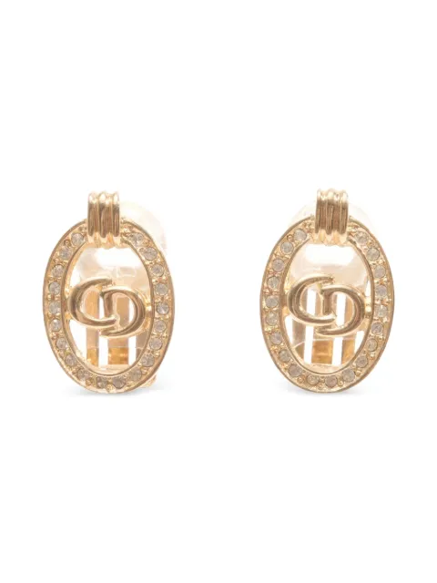 Christian Dior Pre-Owned 1980-1990 logo-detail clip-on earrings