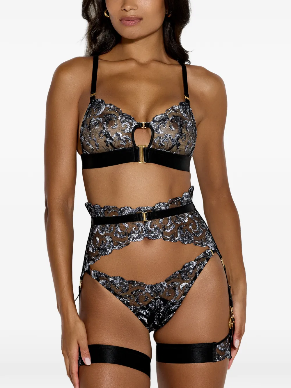 Bordelle Siren Lace Suspender In Black