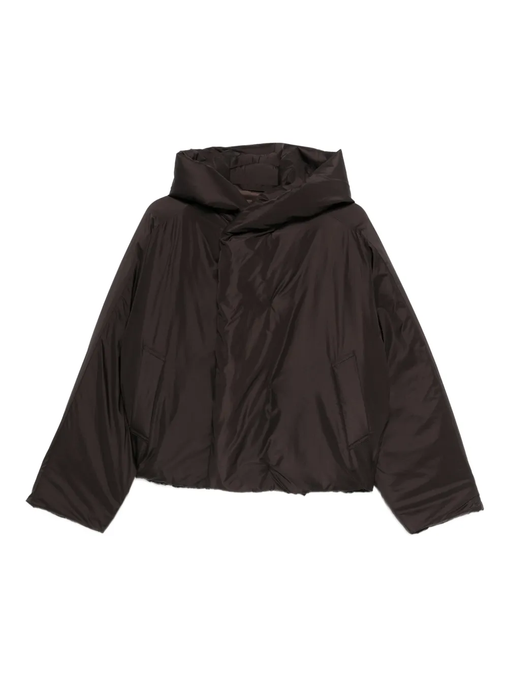 Homme Plissé Issey Miyake Cappotto Duvet con cappuccio - Marrone